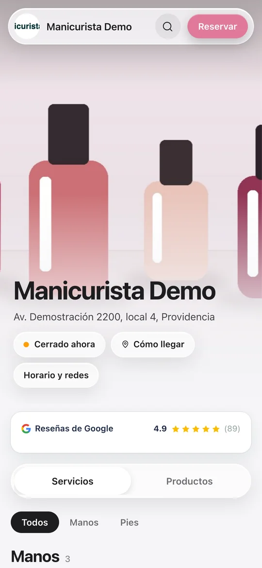 La tienda de Manicurista Demo en Usekora